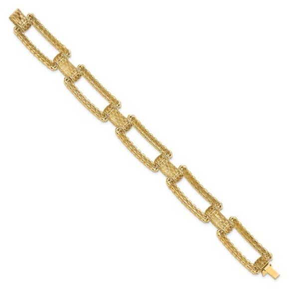 Leslie's 14K Polished and Textured Fancy Bracelet, Brand new - Picture 2 of 10